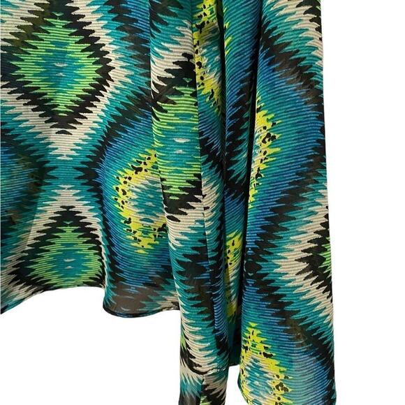 Show me your MuMu green modern print top blouse V neck long loose sleeves Med
C - Picture 5 of 7